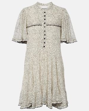 Isabel Marant Vestido Corto Daynia De Algodon Con Lunares - Blanco