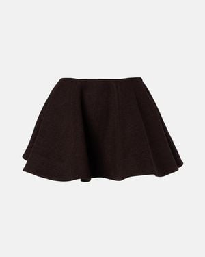 Ganni Wool And Cashmere-Blend Miniskirt - Black