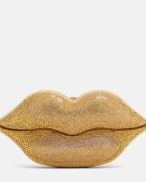 Judith Leiber Clutch Lips Small Con Cristales - Neutro