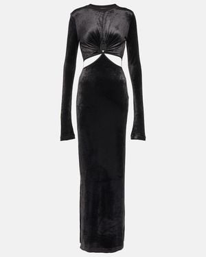 Nensi Dojaka Cutout Velvet Maxi Dress - Black
