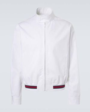 Gucci Web Stripe Cotton Twill Jacket - White