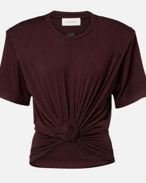 Magda Butrym Floral-Applique Jersey T-Shirt - Red