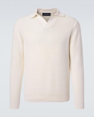 Thom Sweeney Polo De Punto De Algodon - Blanco