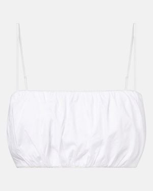 STAUD Top Court Fiore En Coton - Blanc