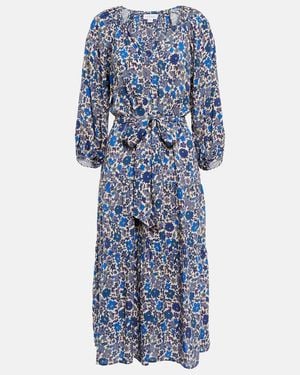 Velvet Maddy Floral Midi Dress - Blue