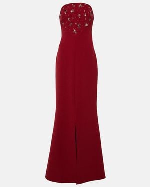 Safiyaa Makkari Embellished Strapless Crepe Gown - Red