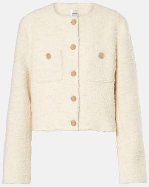 FRAME Cropped Cotton And Wool Jacket - Natural