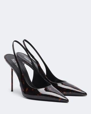 Paris Texas Lidia Patent Leather Slingback Pumps - Black