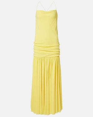 Jacquemus Abiha Gathered Jersey Midi Dress - Yellow