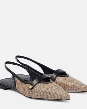 Max Mara Slingback-Ballerinas Mit Leder - Natur