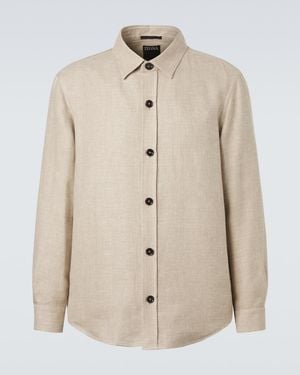 ZEGNA Cashmere, Linen, And Silk Overshirt - Natural