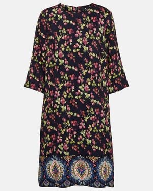 Etro Blue And Multicolour Tunic Dress - Black