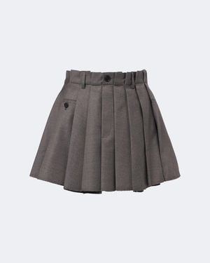 Acne Studios Pleated Wool Miniskirt - Gray