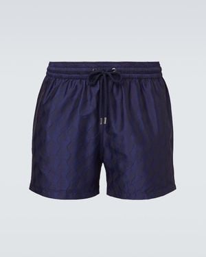 Frescobol Carioca Rio Jacquard Swim Trunks - Blue