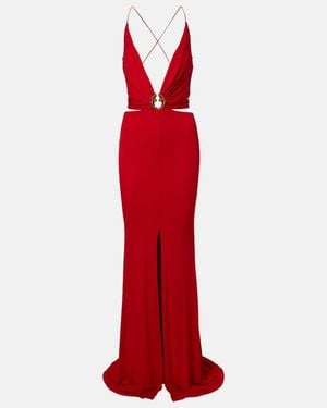 Roberto Cavalli Open-Back Gown - Red