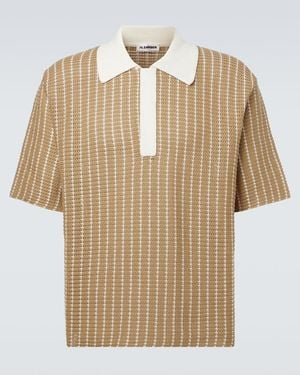 Jil Sander Knitted Cotton Polo Shirt - Natural