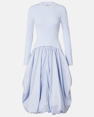 Jonathan Simkhai Kenlie Taffeta-Trimmed Midi Dress - Blue