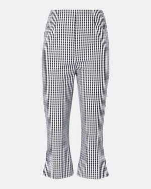 Faithfull the Brand Gingham Cotton Poplin Capri Trousers - Blue