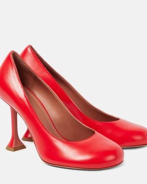 AMINA MUADDI Iris 95 Leather Pumps - Red