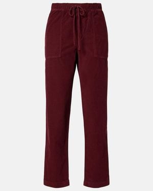 Velvet Cotton Corduroy Pants - Red