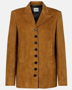 KHAITE Saraphina Suede Jacket - Brown