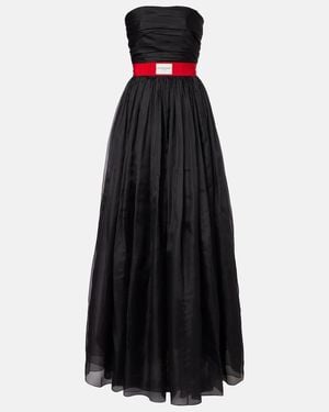 Givenchy Belted Silk Organza Bustier Gown - Black