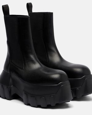 Rick Owens Beatle Mega Tractor Leather Chelsea Boots - Black