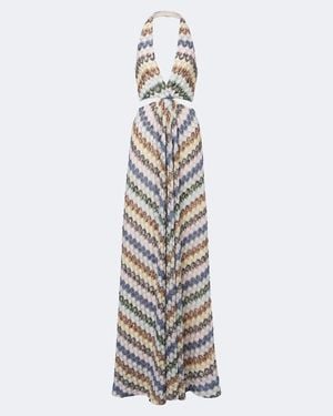 Missoni Cutout Halterneck Lame Maxi Dress - White