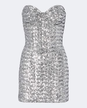 Dolce & Gabbana Sequined Bustier Dress - Gray