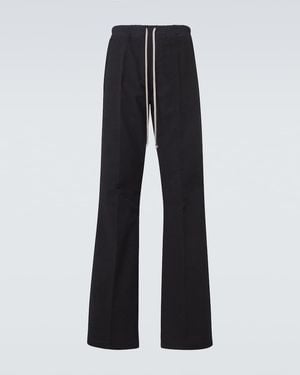 Rick Owens Dietrich Cotton Wide-Leg Trousers - Blue