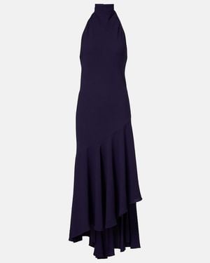 Alaïa Asymmetric Halterneck Maxi Dress - Blue