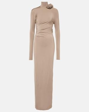Magda Butrym Floral-Applique Gown - Natural