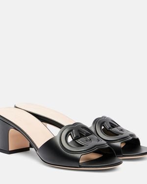 Gucci Slide Sandal With Interlocking G - Black