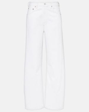 Agolde Low Curve Mid-Rise Wide-Leg Jeans - White