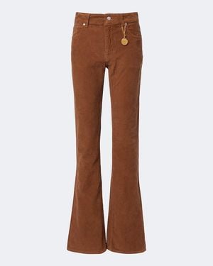 Stella McCartney Cotton Corduroy Flared Trousers - Brown