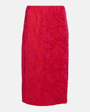 Dries Van Noten Printed Pencil Skirt - Red