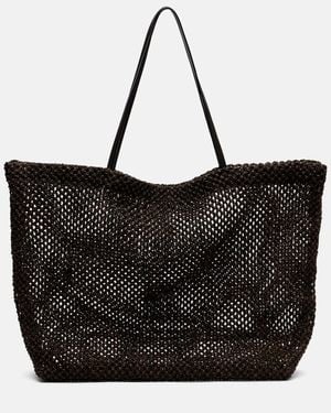 The Row Tote Bag Barn Medium Aus Mesh Und Leder - Schwarz