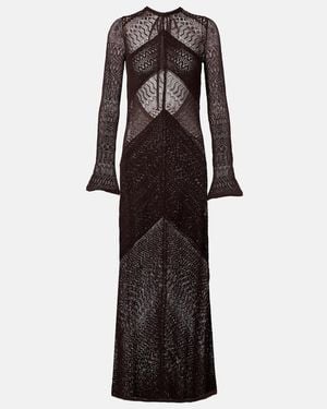 STAUD Vera Knitted Open-Back Maxi Dress - Black