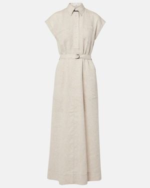 Brunello Cucinelli Linen Maxi Dress - White