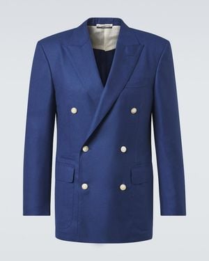 dunhill Double-Breasted Cashmere Blazer - Blue