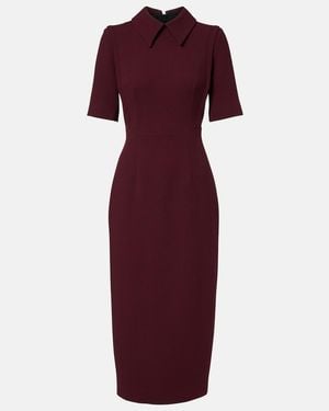 Emilia Wickstead Valletta Wool Crepe Midi Dress - Red