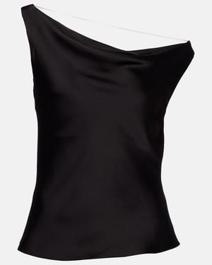Norma Kamali Top Maria Aus Satin - Schwarz