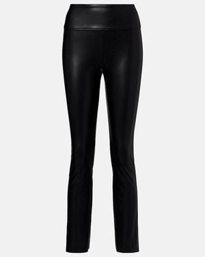 Wolford Edie Coated Cropped Slim Trousers - Black