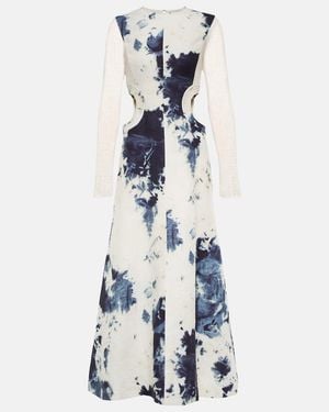 Chloé Chloe Tie-dye Cutout Midi Dress - Blue