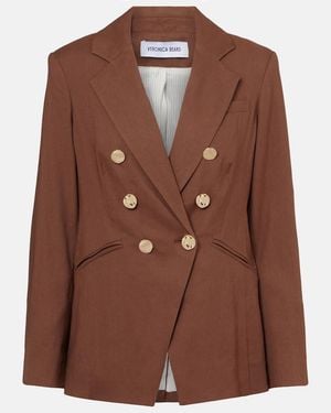 Veronica Beard Elle Dickey Linen-Blend Blazer - Brown
