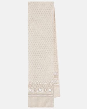 KHAITE Lucerne Fair Isle Cashmere Scarf - White