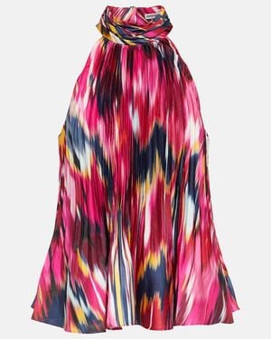 Jonathan Simkhai Yasenia Printed Plisse Top - Red