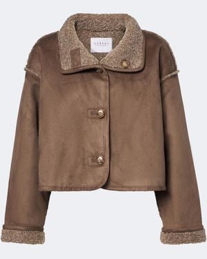 Velvet Giacca Cropped Esme Foderata - Marrone