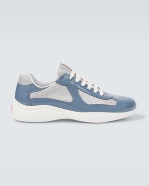 Prada America's Cup Patent Leather Sneakers - Blue