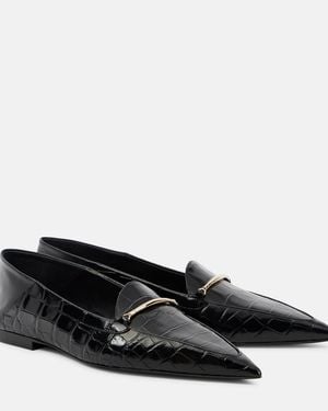 Victoria Beckham Morsetto Croc-Effect Leather Loafers - Black